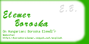elemer boroska business card